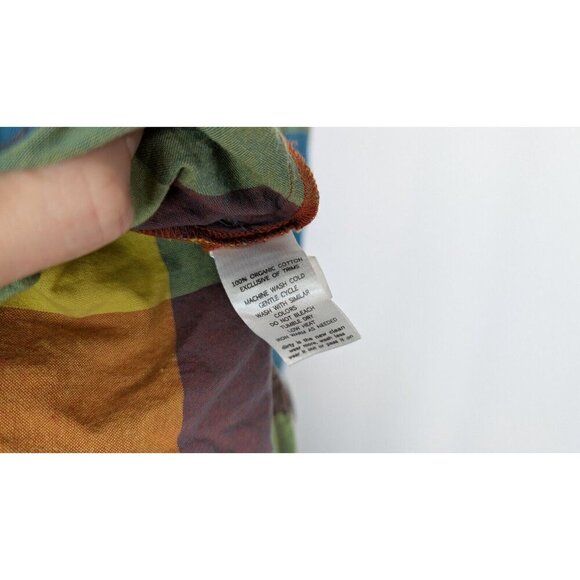 Toad & Co sz M Funday Tie Shirt Dress Organic Cotton Multicolor Checkered Plaid - Picture 13 of 14
